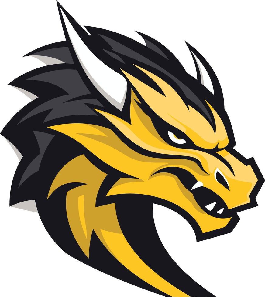 Fierce Yellow Dragon Mascot Design vector