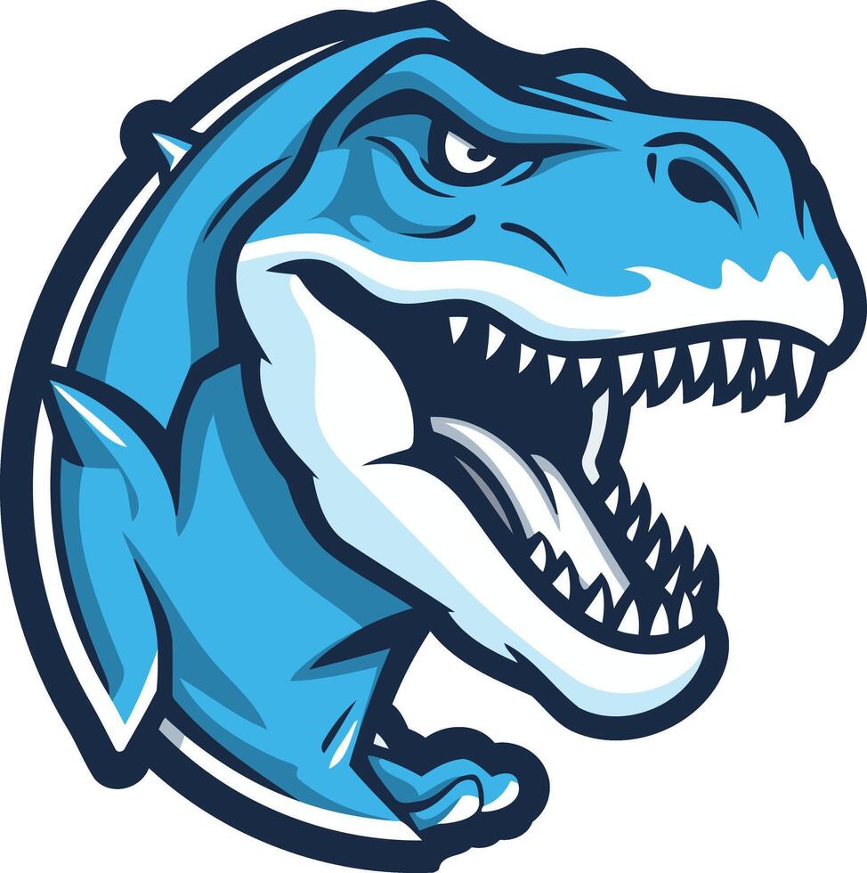 Blue T-Rex Mascot with Open Mouth vector