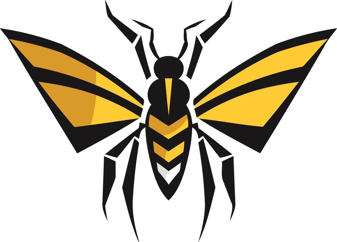 A bold and graphic illustration of a stylized bee, perfect for logo design, branding, and marketing materials vector