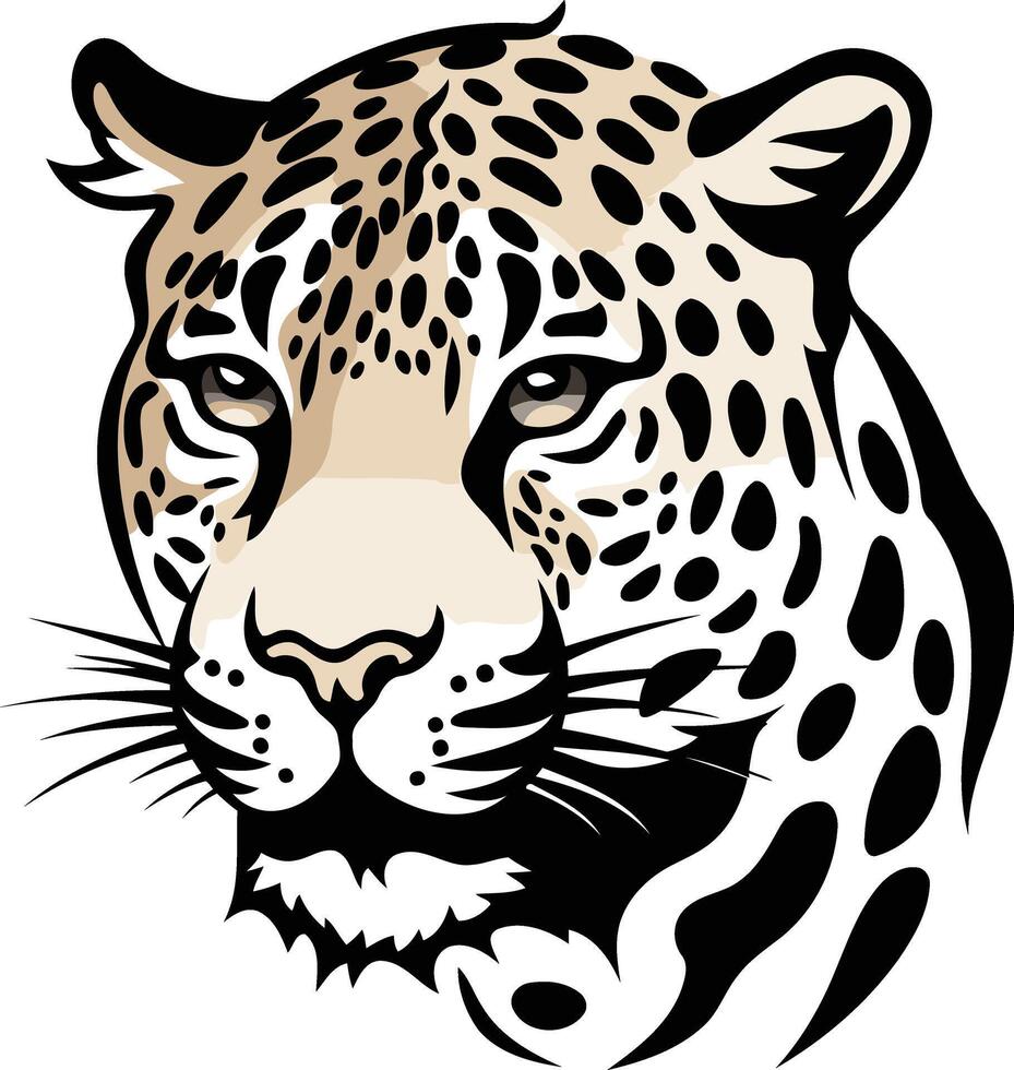 Close up Portrait of a Majestic Leopard vector