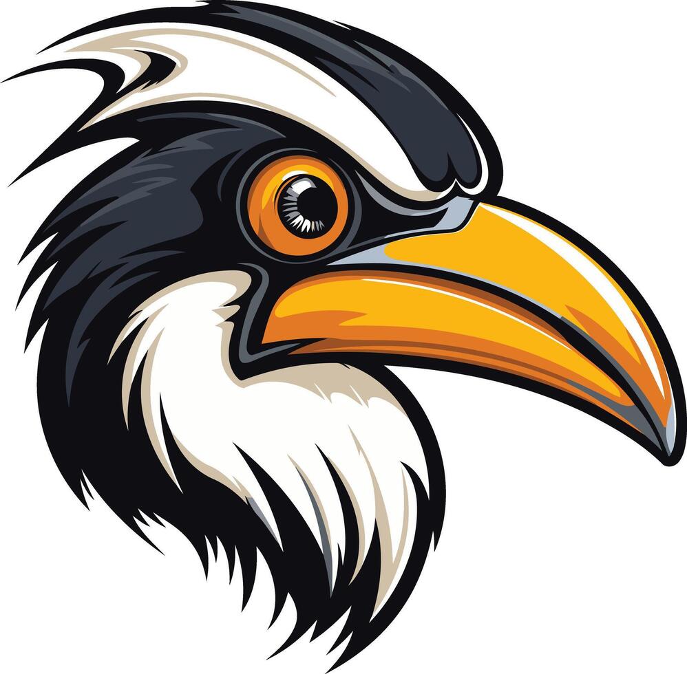 Illustration of a Hornbill Bird's Head vector