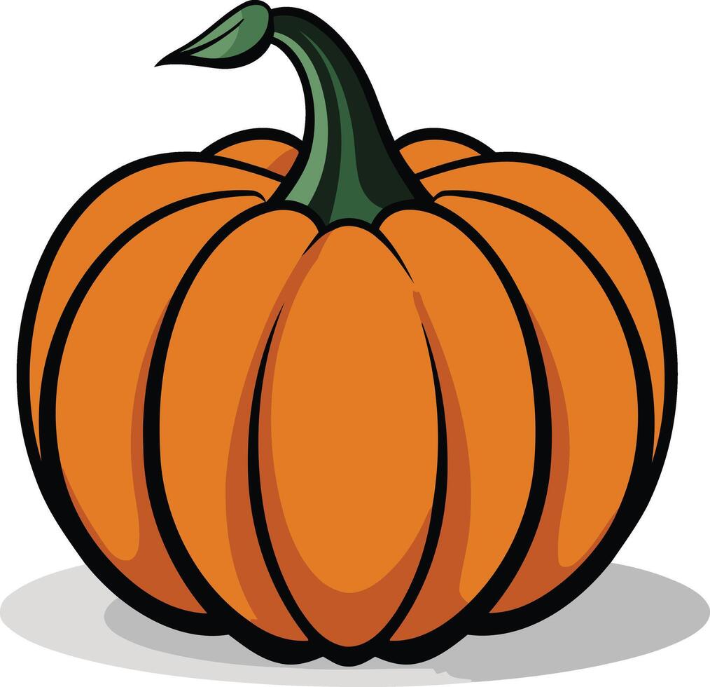 Cartoon Illustration of an Orange Pumpkin vector