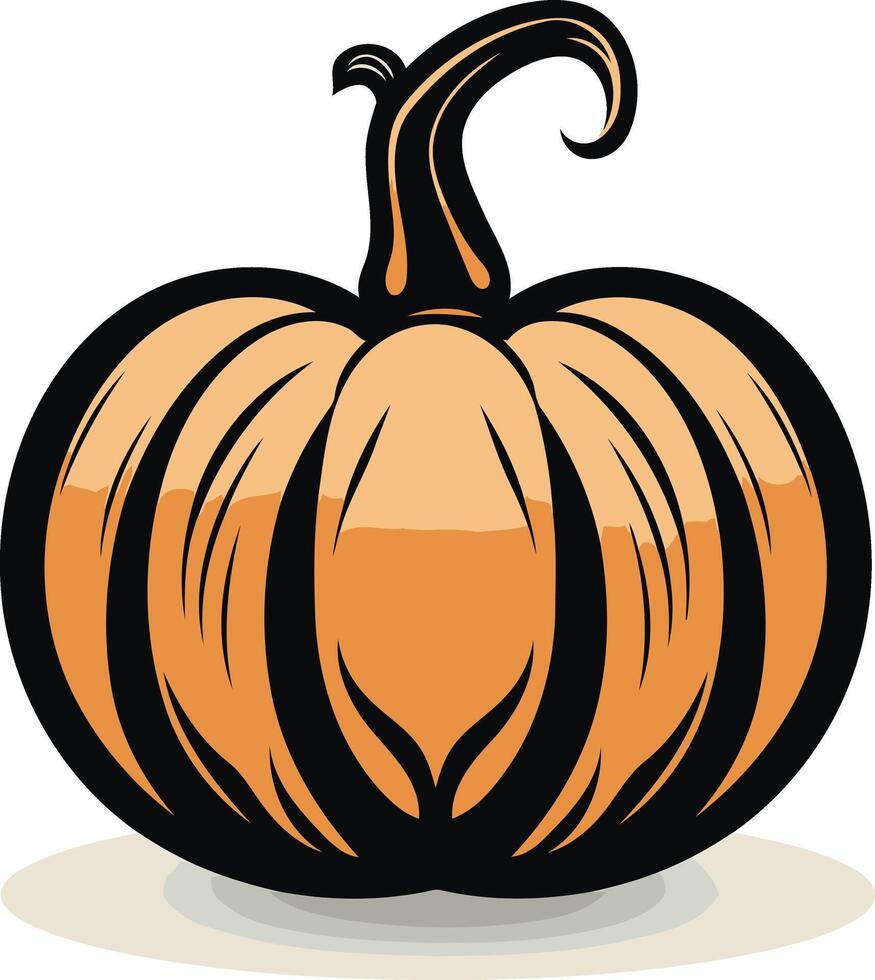 Cartoon Illustration of a Pumpkin vector