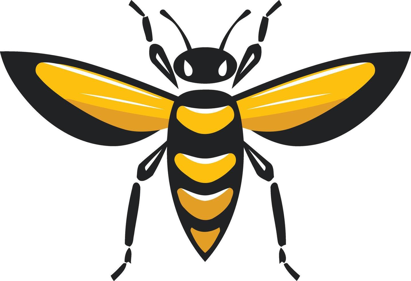 Stylized Wasp with Black and Yellow Colors vector