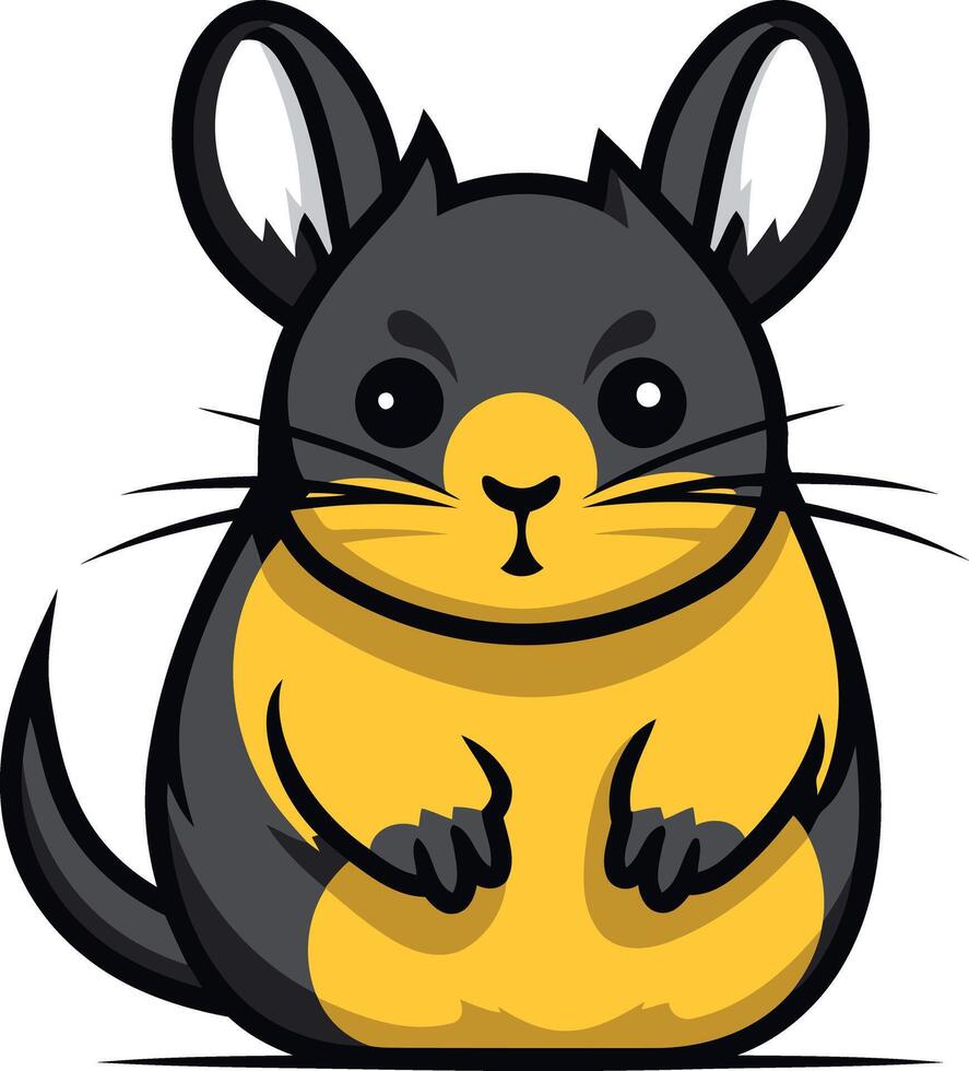 Cute Cartoon Chinchilla with Big Eyes vector