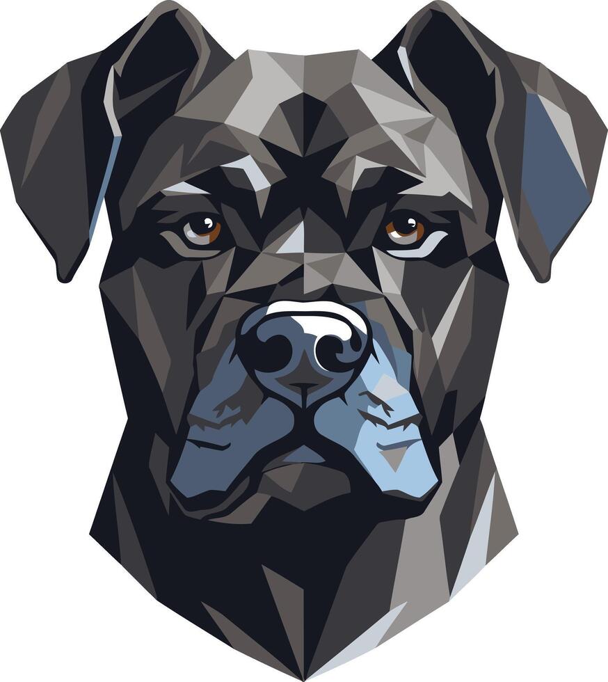 Geometric Portrait of a Black Dog vector