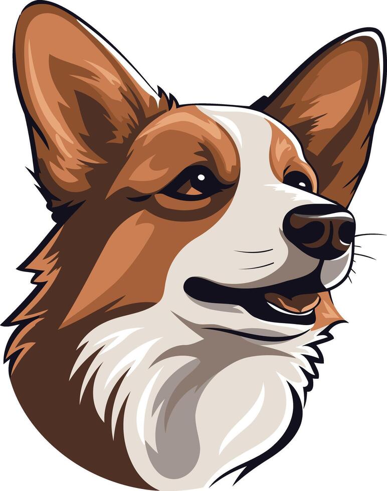 Portrait of a Happy Corgi vector