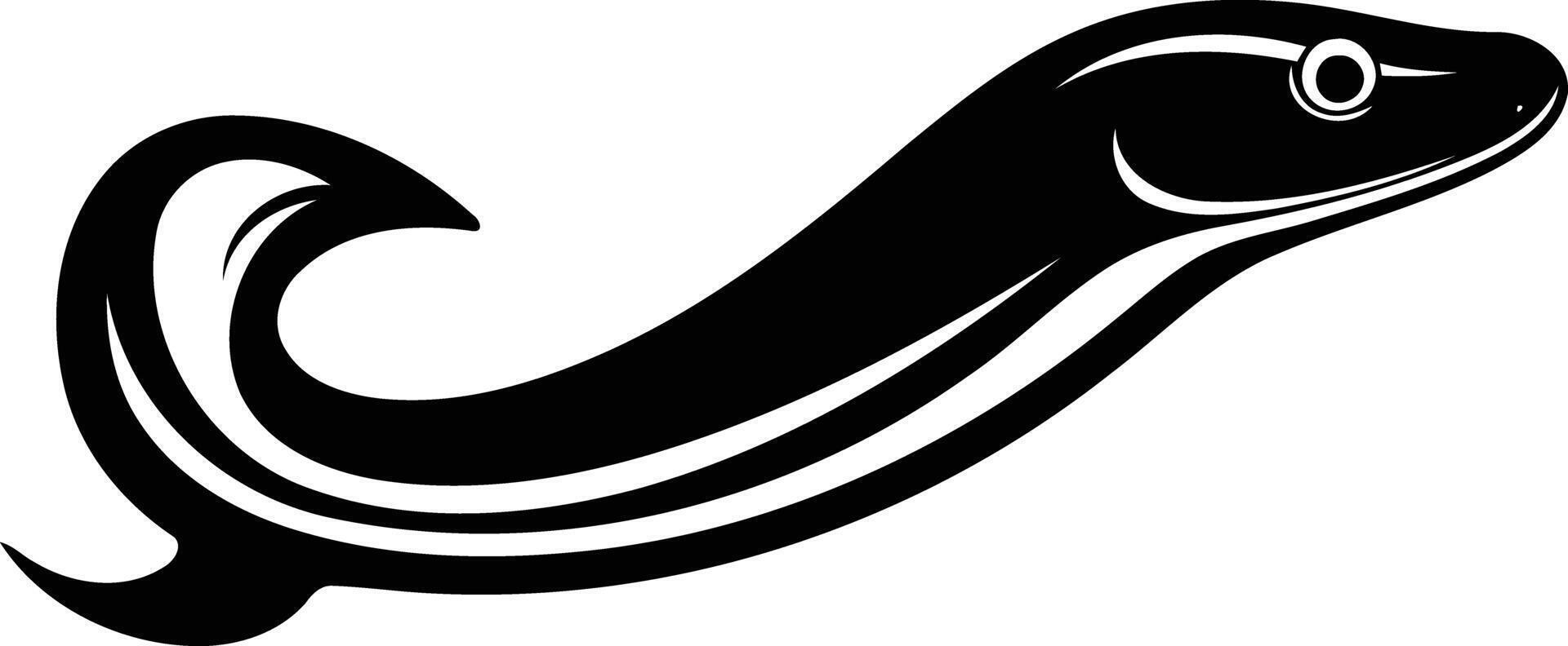 Black and white element illustration of a stylized fish, perfect for tattoo designs, logos, or branding vector