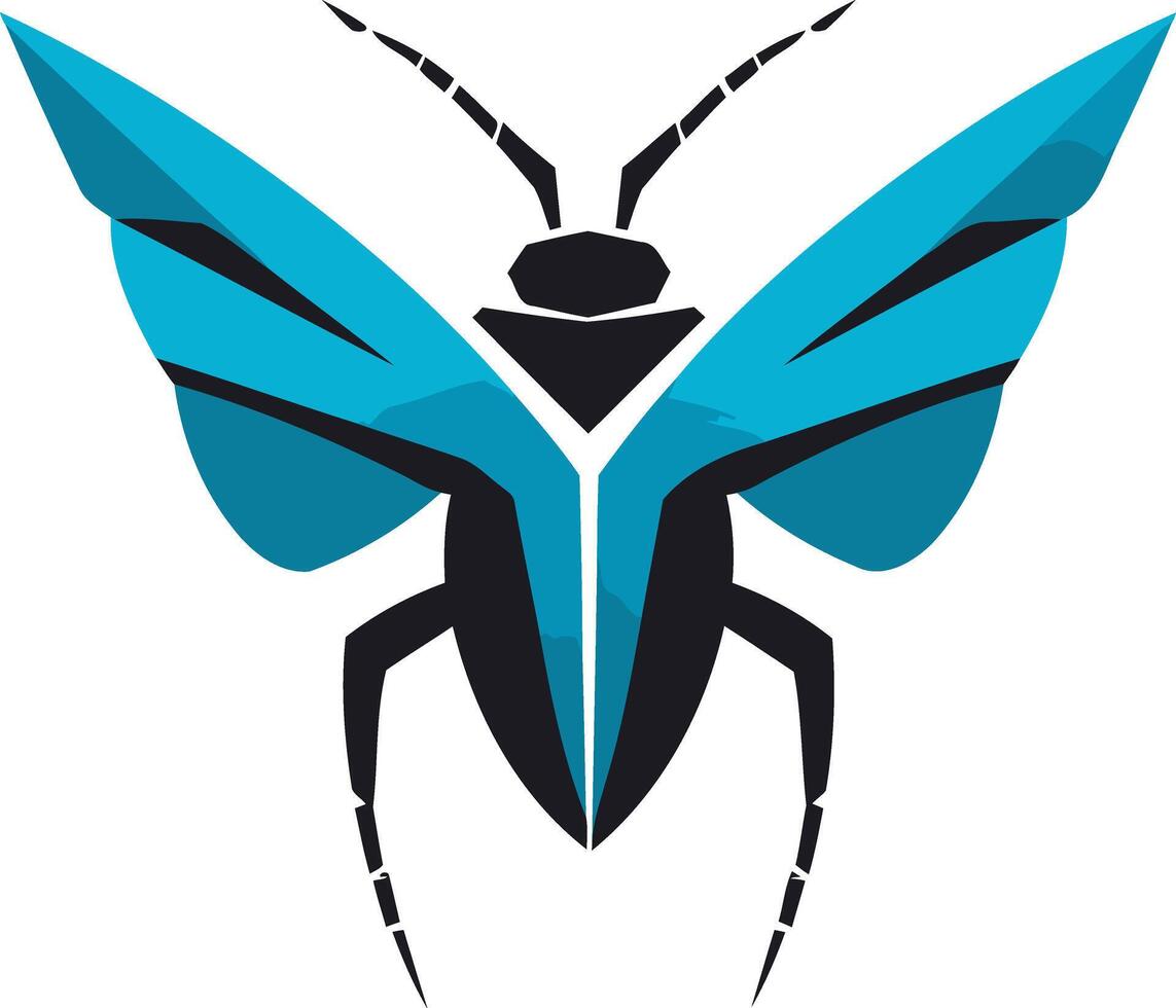 Abstract Bug Illustration with Blue Wings vector