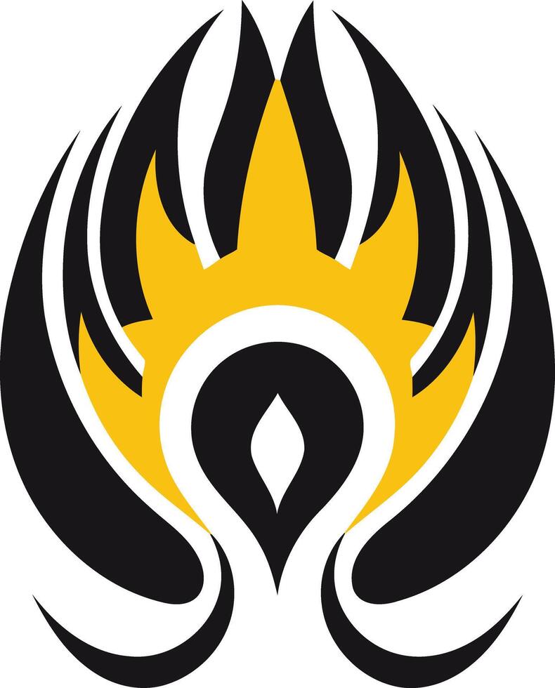 Abstract Flame Design with Black and Yellow Colors vector