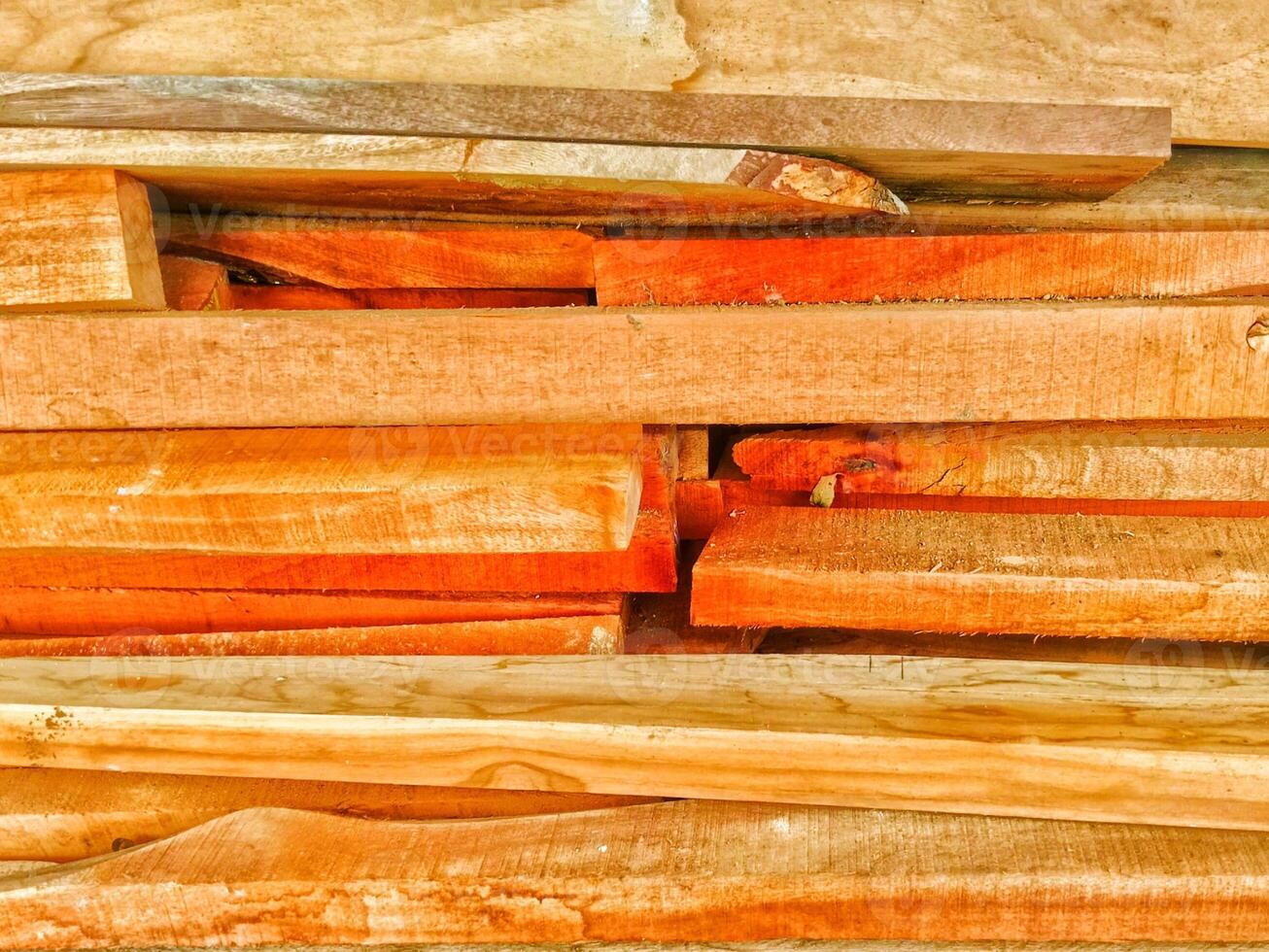The pile of wood has been sawed photo
