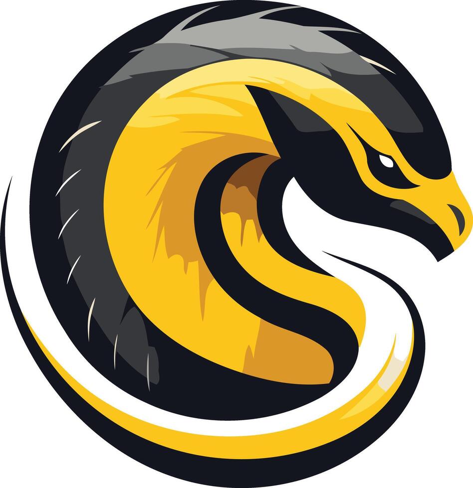 Bold and powerful, this abstract logo features a stylized bird of prey, perfect for sports teams, gaming, or any brand seeking a fierce and dynamic identity vector