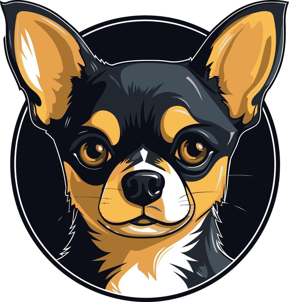 Black and Tan Chihuahua Portrait vector