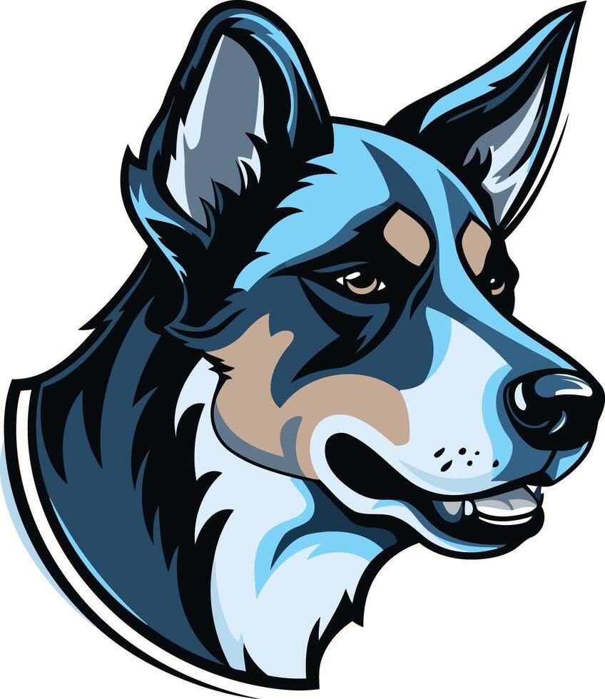 Blue Merle Australian Shepherd Portrait vector