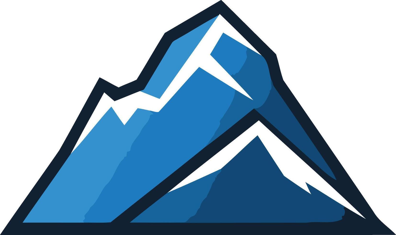 Modern, stylized mountain logo design in blue vector