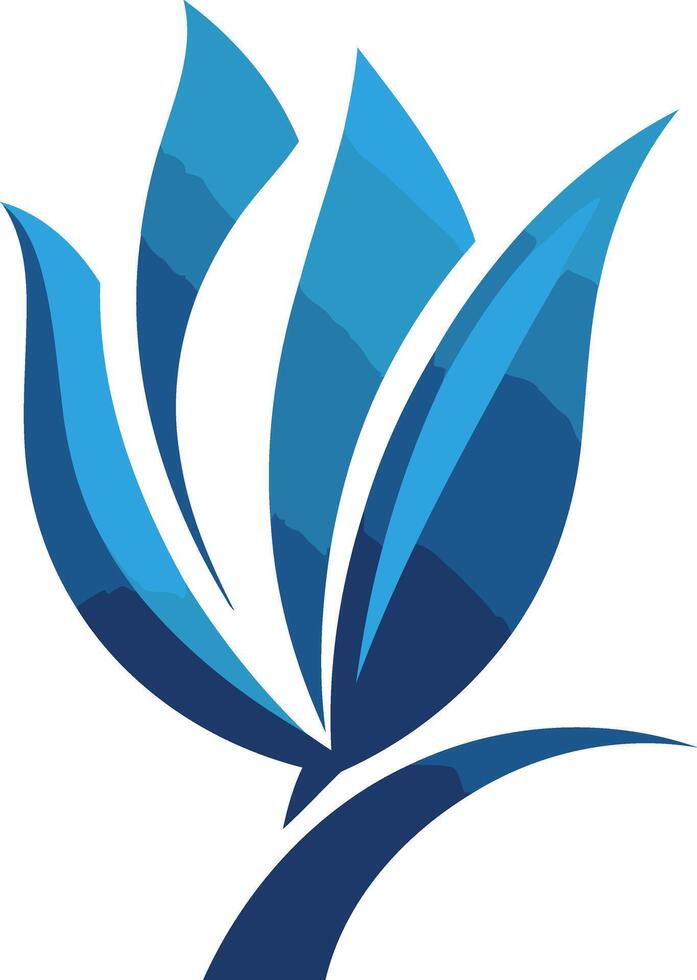 Abstract blue flower logo design, perfect for branding and identity vector