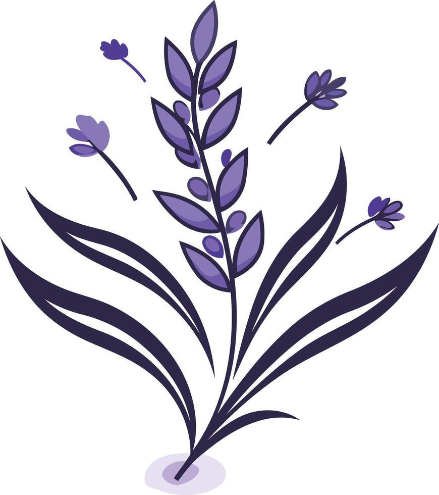 Elegant lavender sprig in a minimalist style, perfect for branding, logos, or decorative elements vector