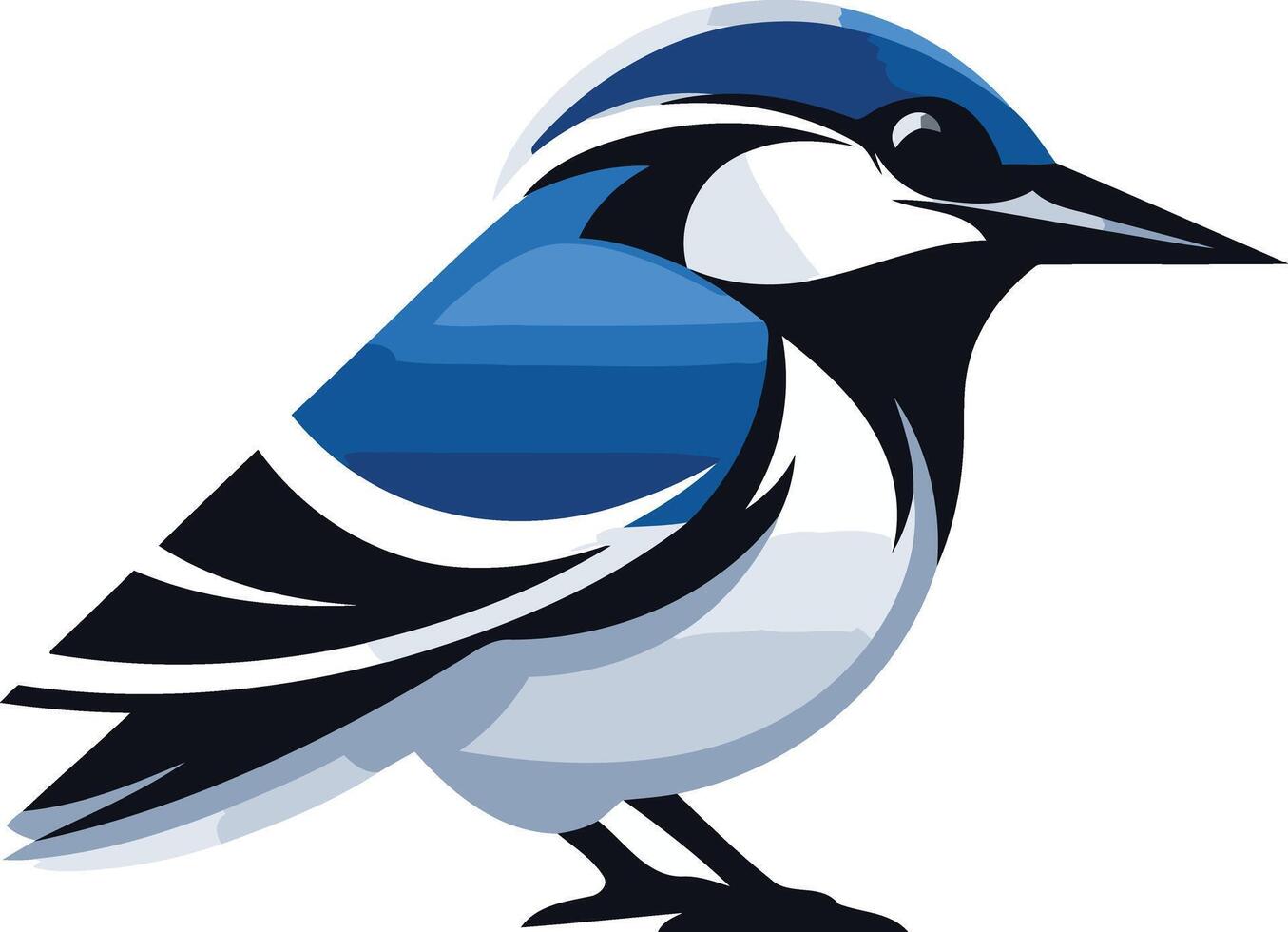 Stylized blue jay bird logo design vector