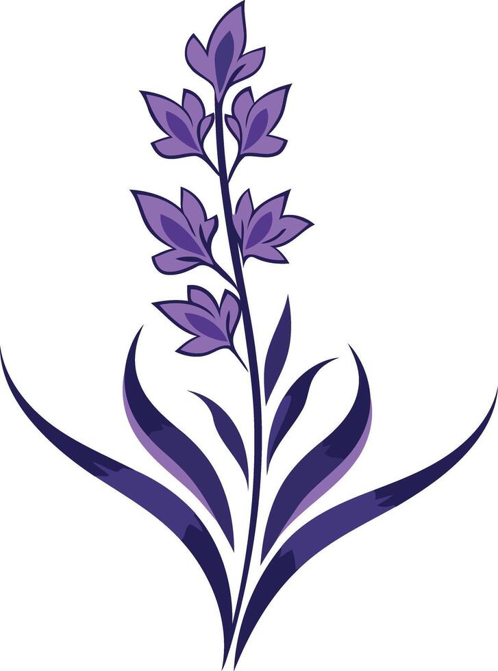 Elegant purple flower with delicate leaves, perfect for adding a touch of nature to your designs vector