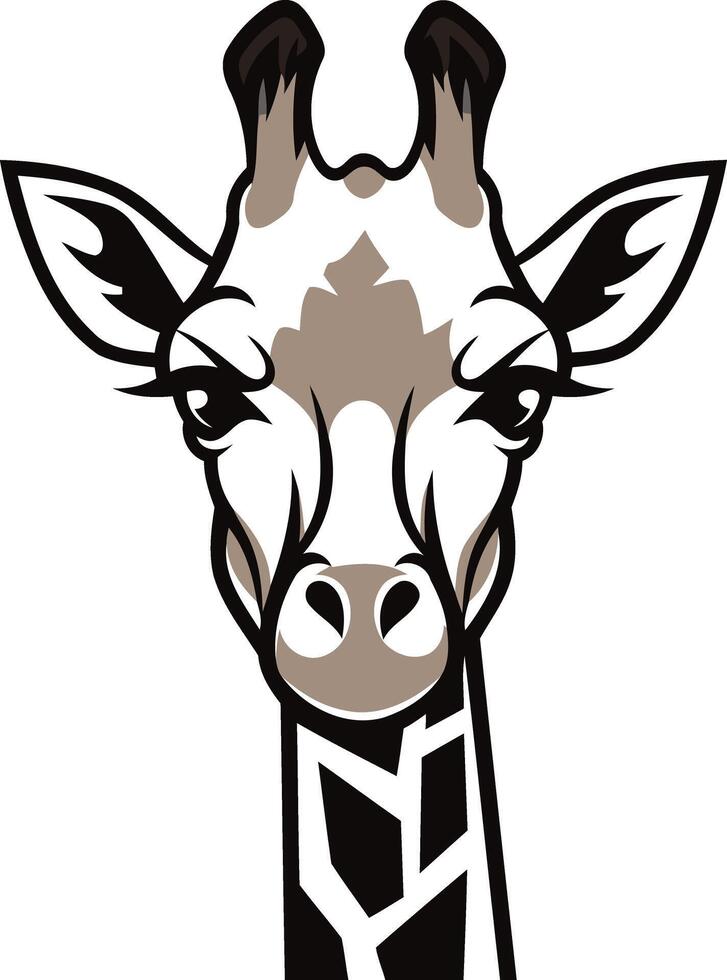 Giraffe Portrait with Intense Gaze vector