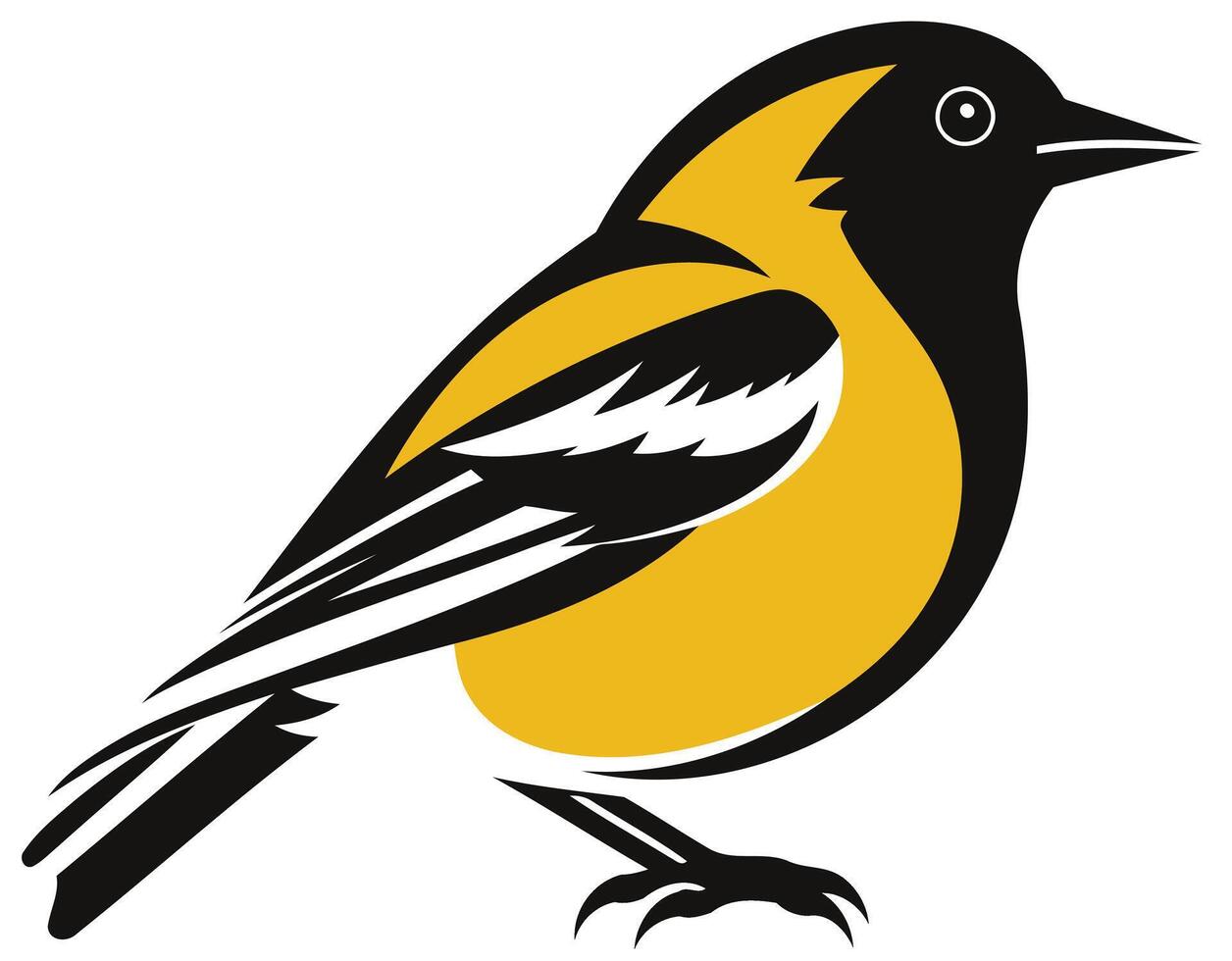 Black and Yellow Bird Illustration vector
