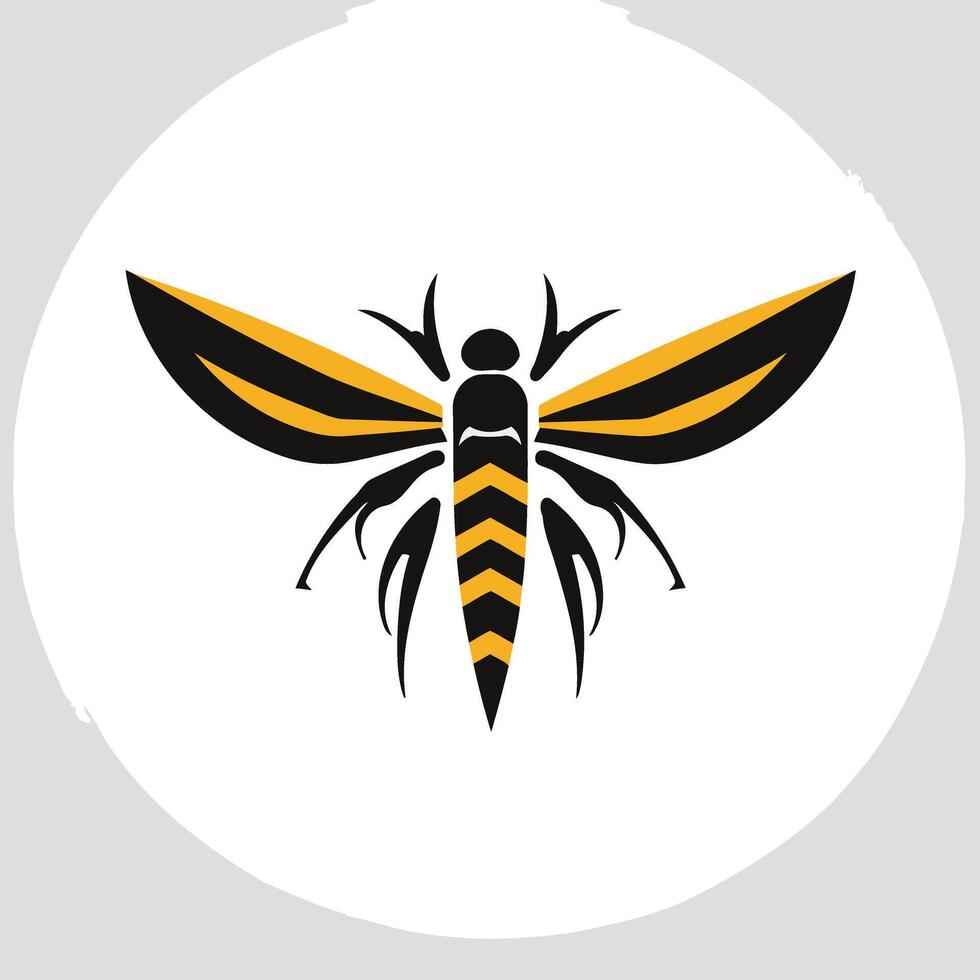 Abstract Black and Yellow Bee Illustration vector