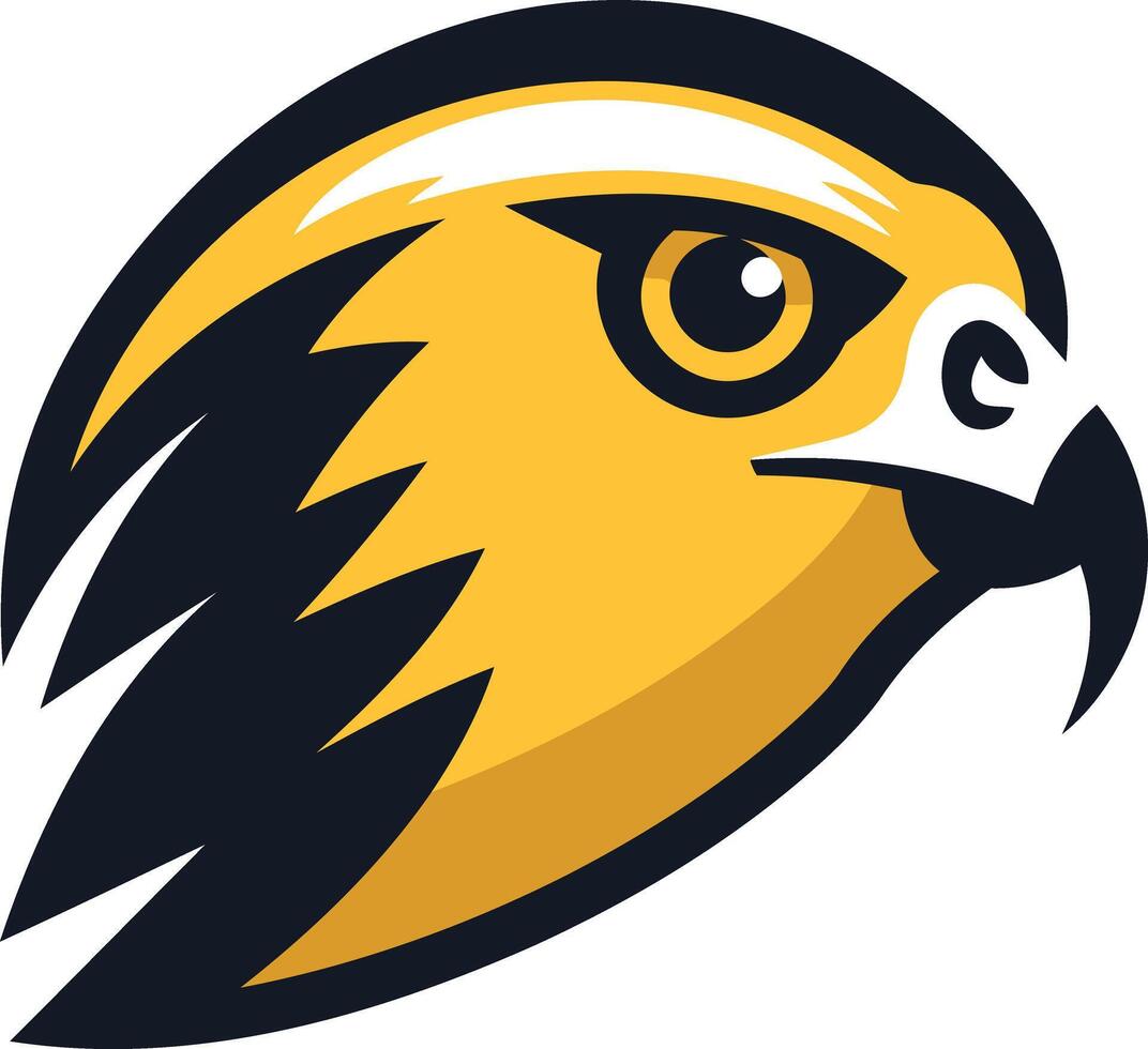 A bold and dynamic cartoon hawk logo, perfect for sports teams, businesses, or organizations seeking a powerful and energetic visual identity vector