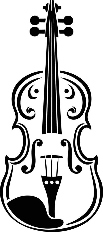 Simple yet elegant black and white violin illustration perfect for music-themed designs, logos, or branding vector