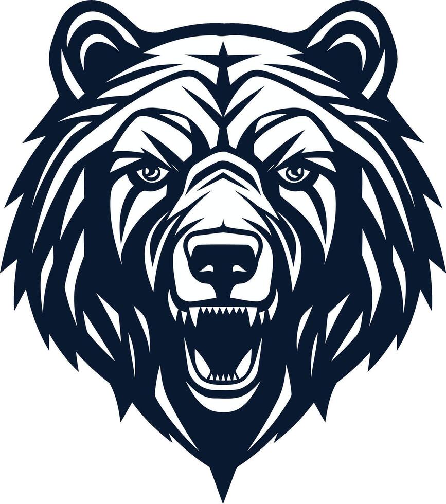 Aggressive Bear Head Illustration vector