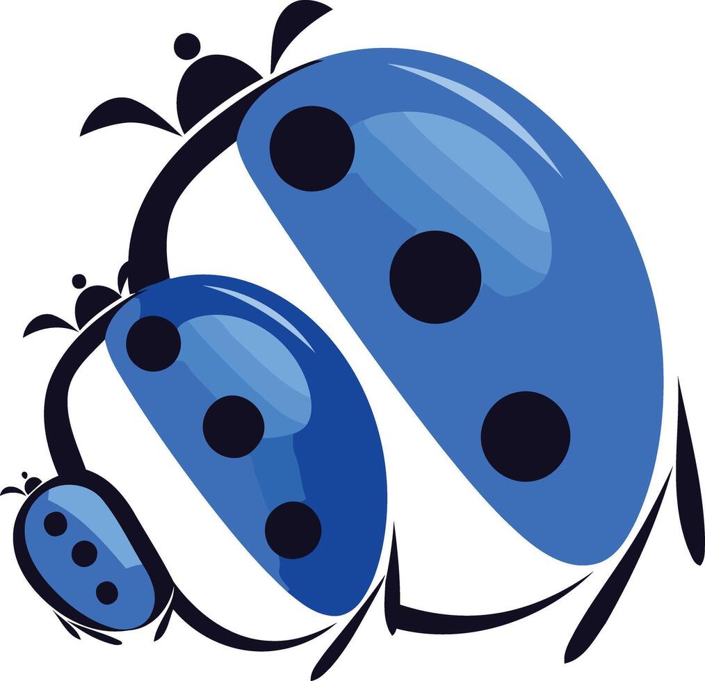 Three Blue Ladybugs vector