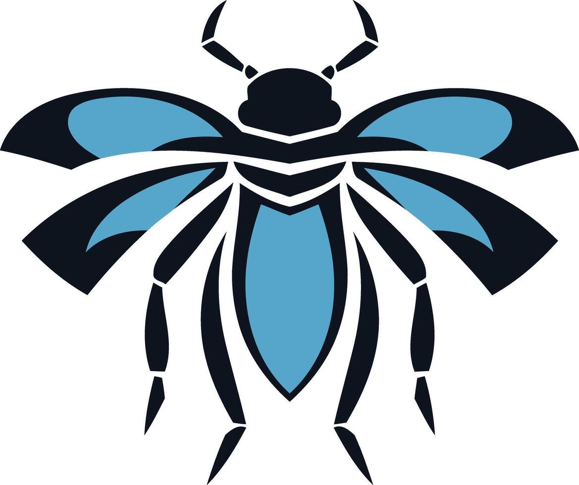 Abstract stylized beetle logo design, perfect for eco-conscious brands and businesses vector
