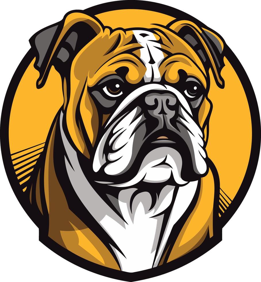 A bold and striking illustration of a bulldog's head, perfect for branding, logos, or apparel designs vector