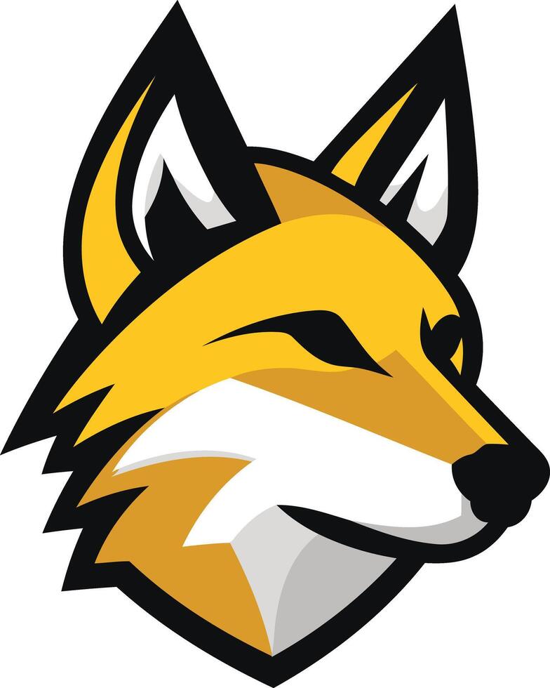 Bold, stylized fox head logo vector