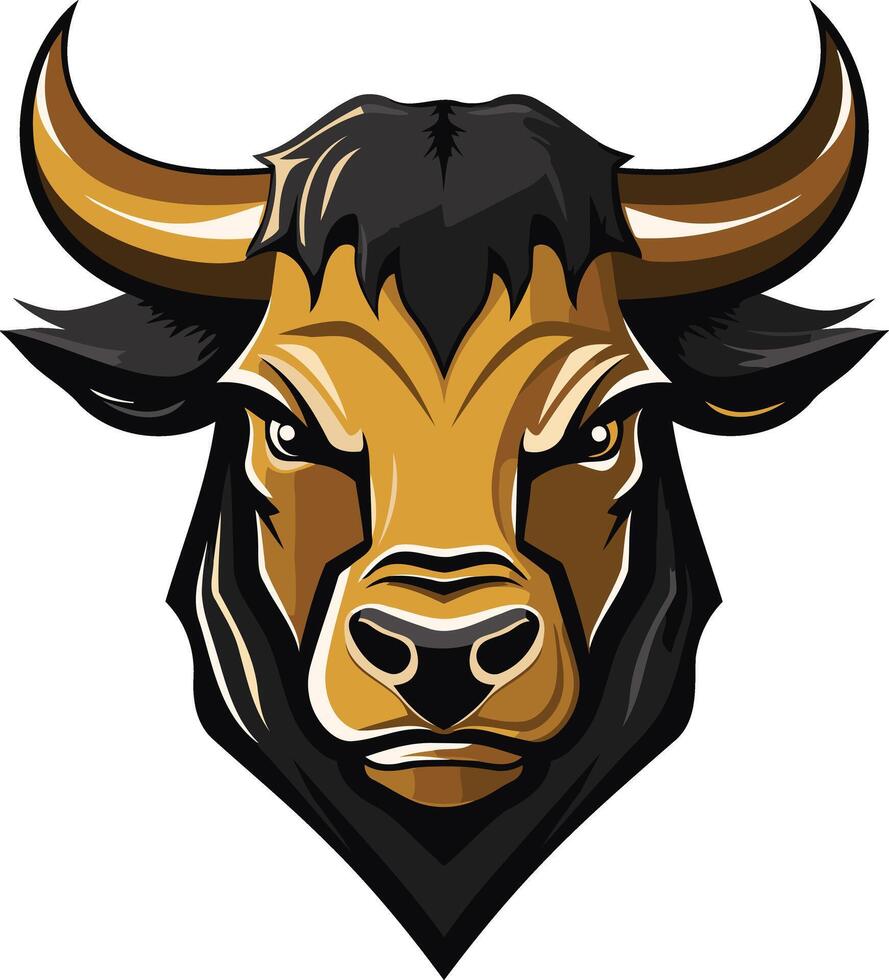 Powerful bull head logo design, perfect for branding or mascot vector