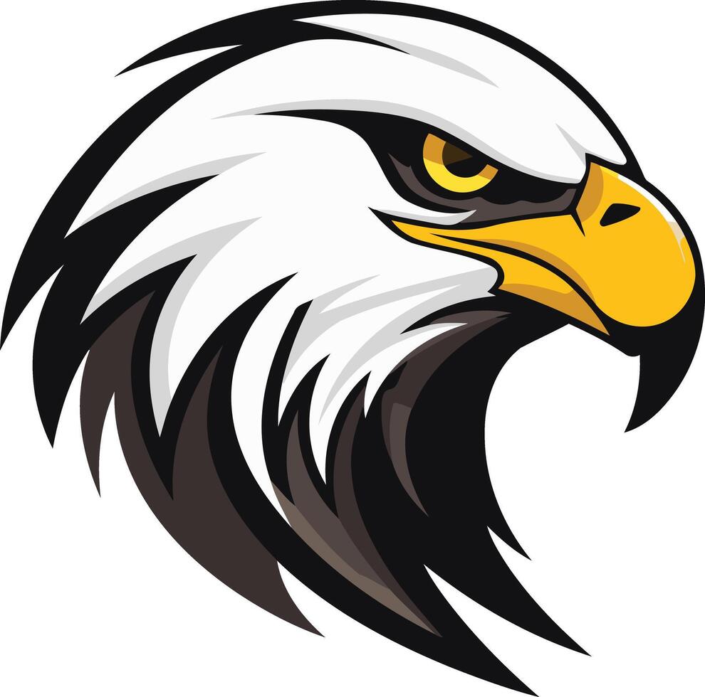 A fierce and powerful bald eagle head, perfect for branding, logos, and sports team designs vector