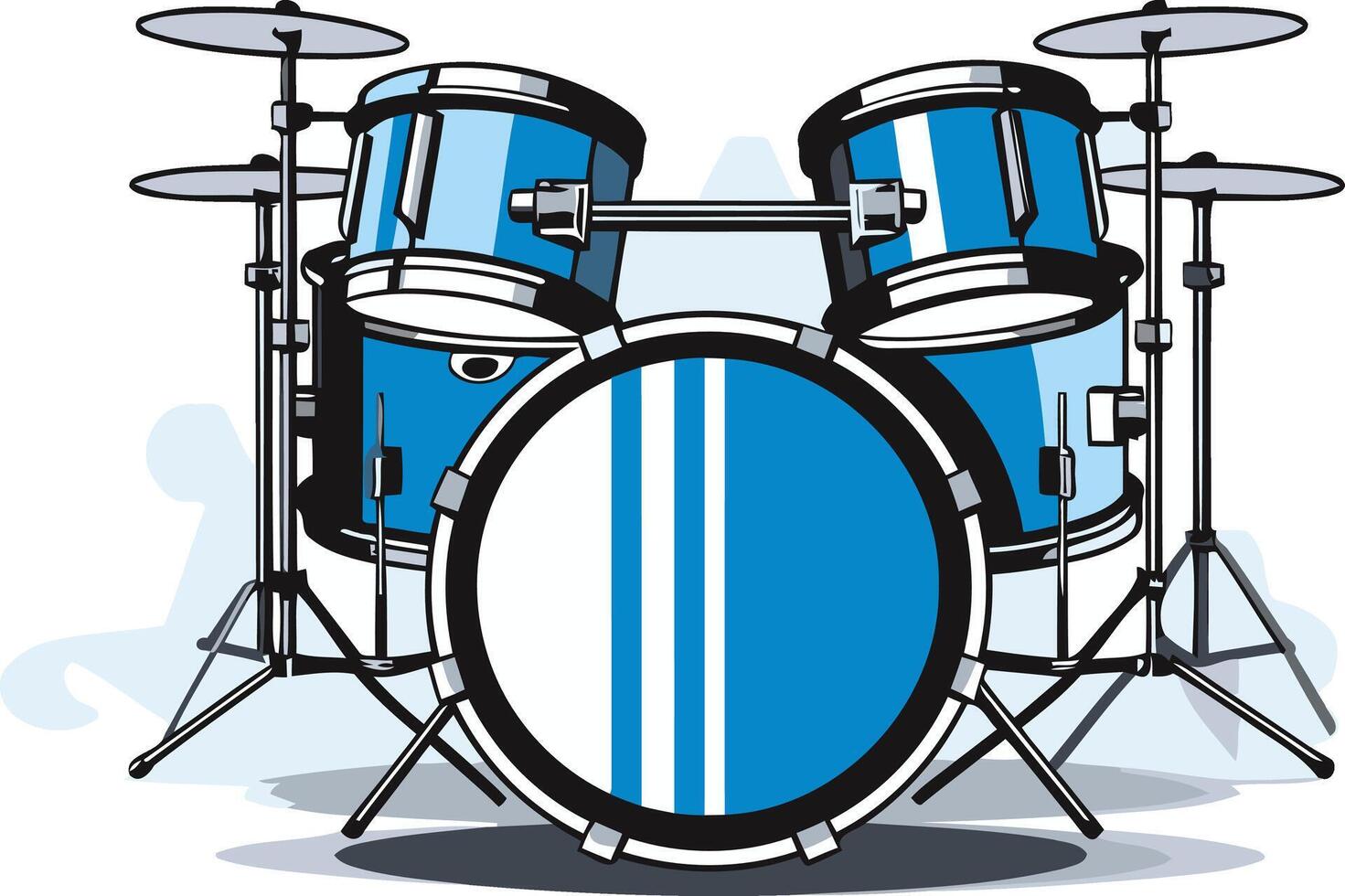 A vibrant illustration of a blue drum set, perfect for music-related designs and branding vector