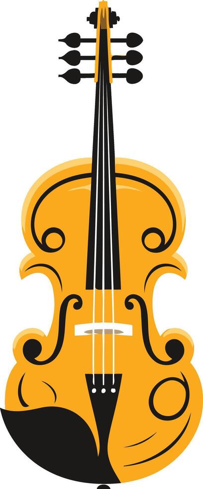 A simple yet elegant illustration of a violin, perfect for music-related designs, logos, and branding vector