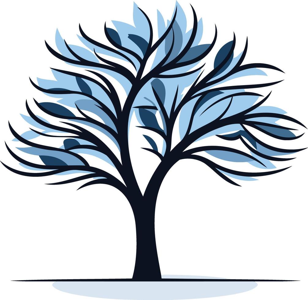 Abstract Blue Tree Illustration vector
