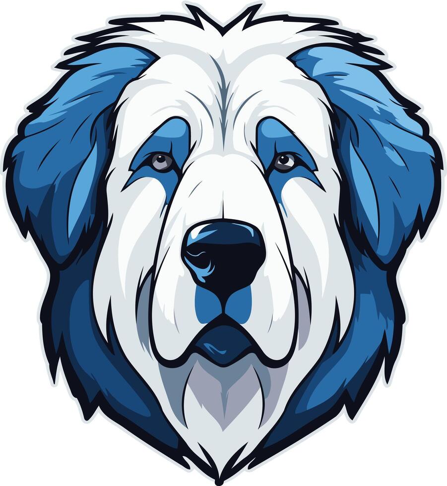 Blue and White Dog Portrait vector