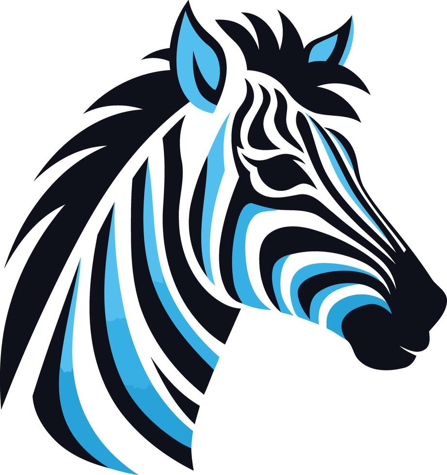 Striped Zebra Head Design vector