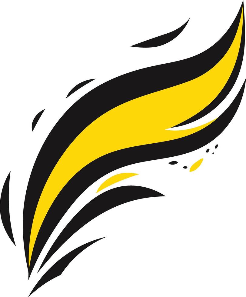 Abstract Yellow and Black Swirl Design vector