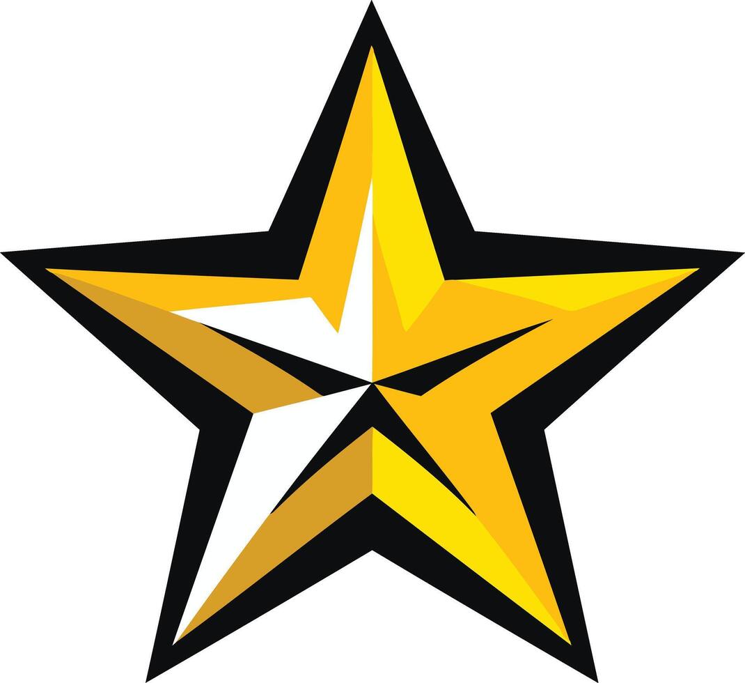 Golden Star with Black Outline vector
