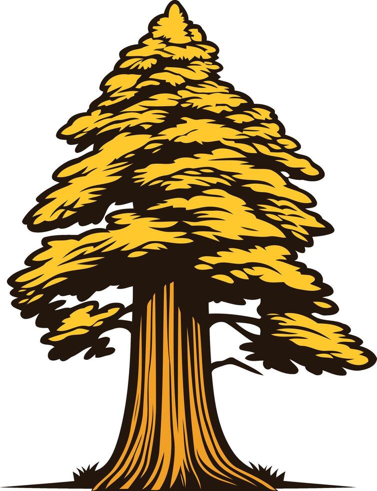 A stylized illustration of a majestic tree, perfect for logos, branding, and environmental designs vector