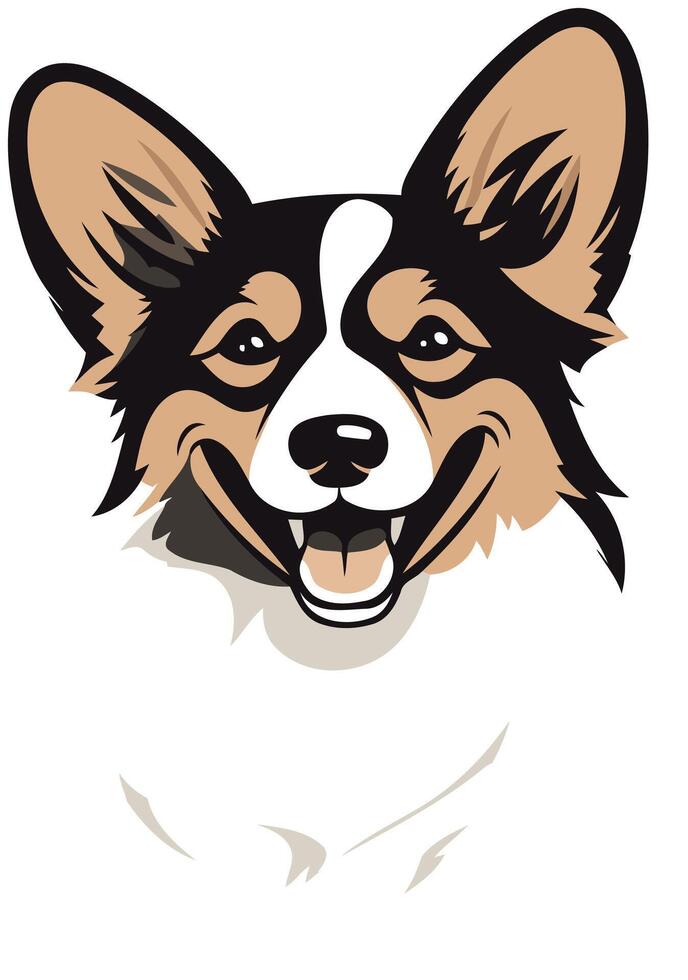 Smiling Corgi Illustration vector
