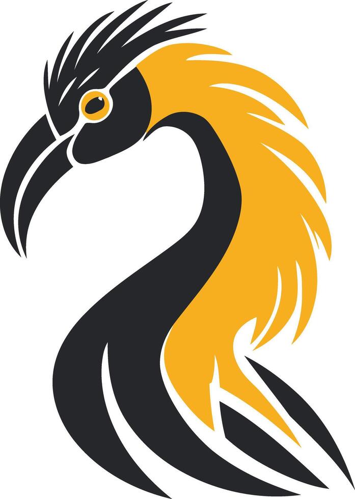 Stylized Black and Yellow Bird vector