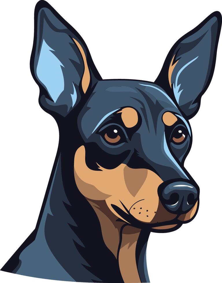 Close-up Portrait of a Miniature Pinscher vector