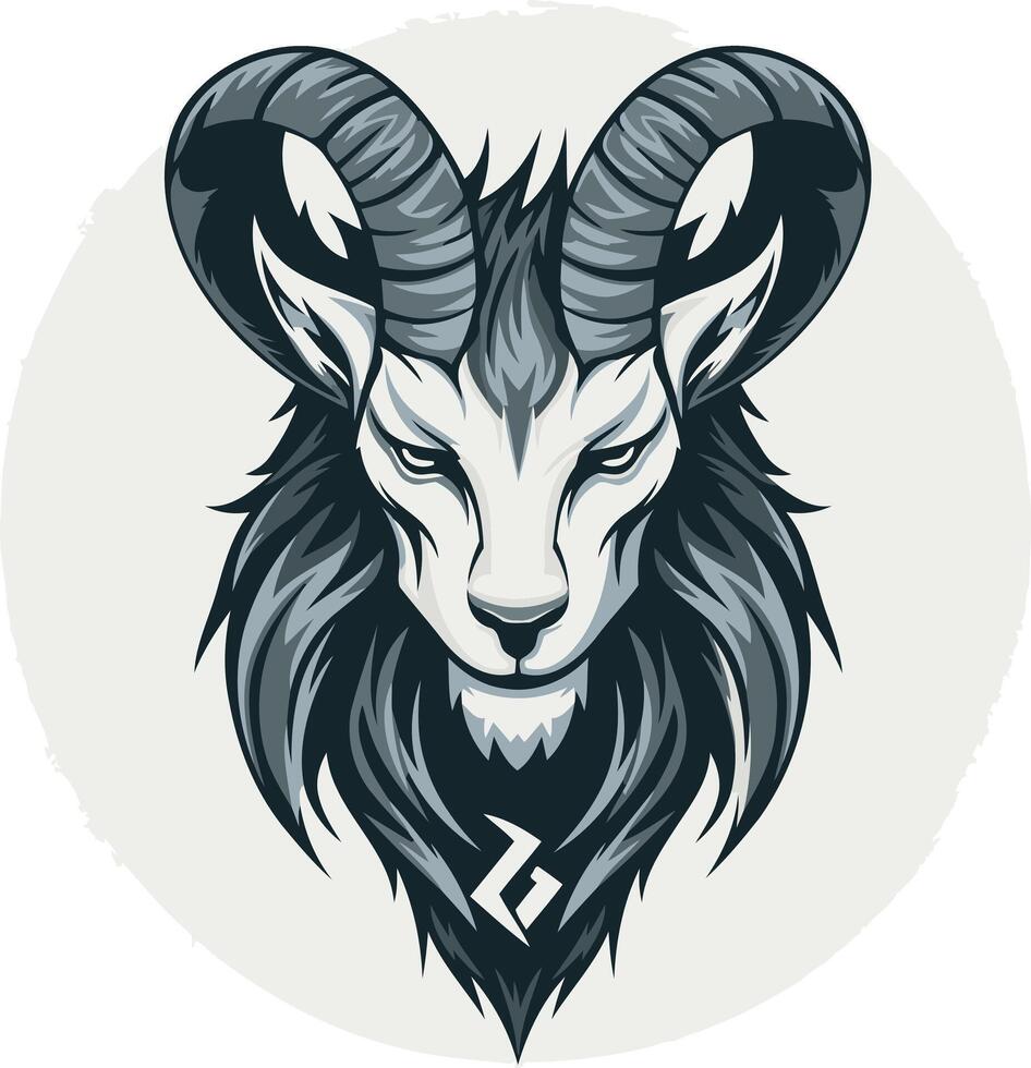 Majestic Goat with Large Horns Illustration vector