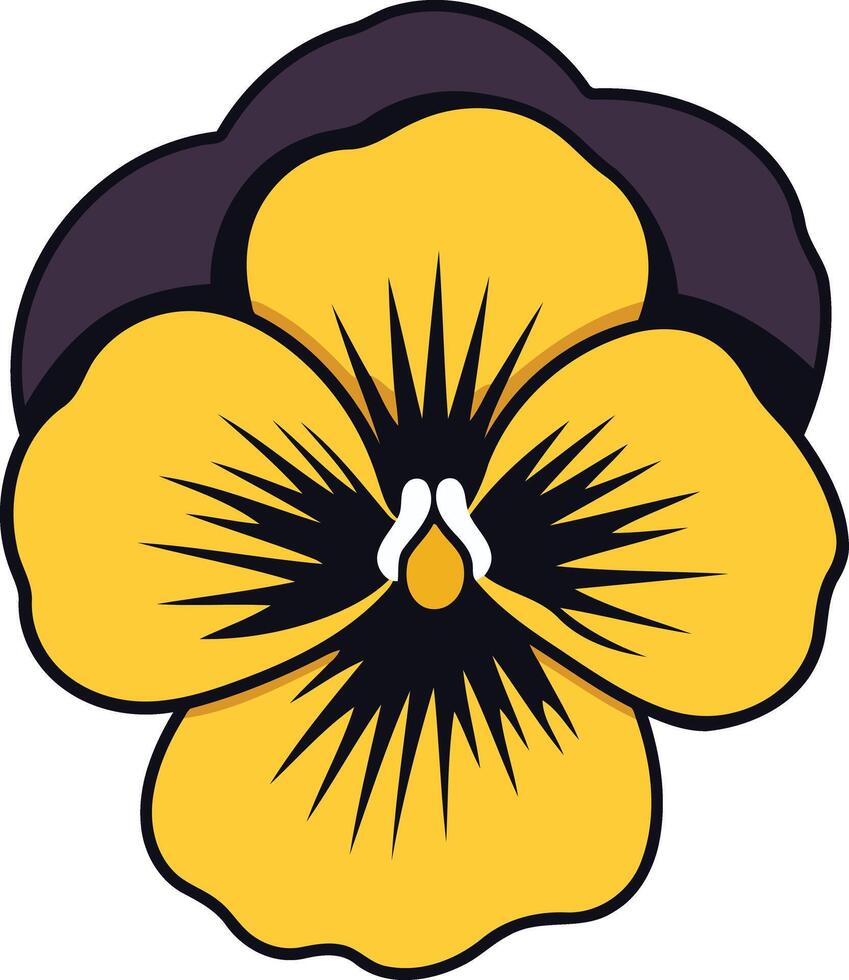 Yellow Pansy with Black Center vector
