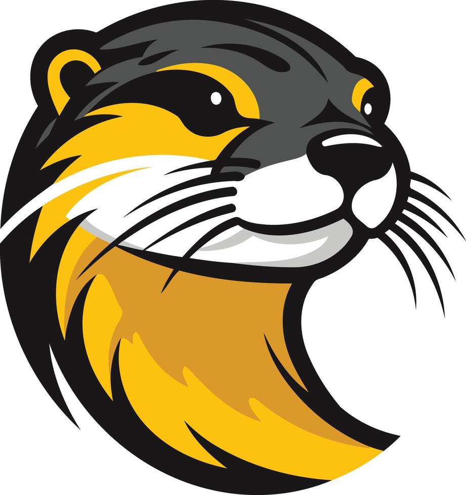 A cartoon otter mascot head with a friendly expression vector