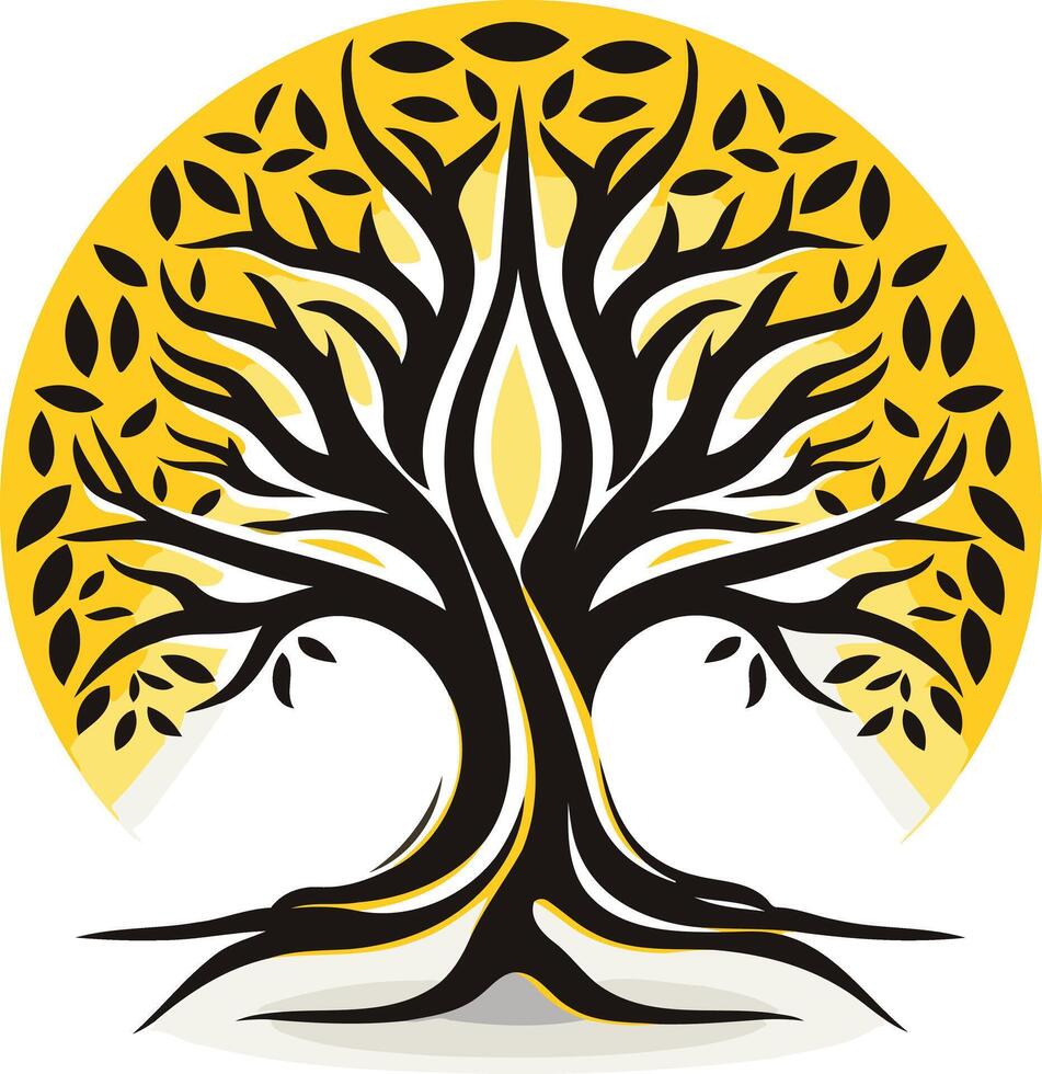 A stylized tree logo, perfect for a company seeking a symbol of growth, stability, and longevity vector